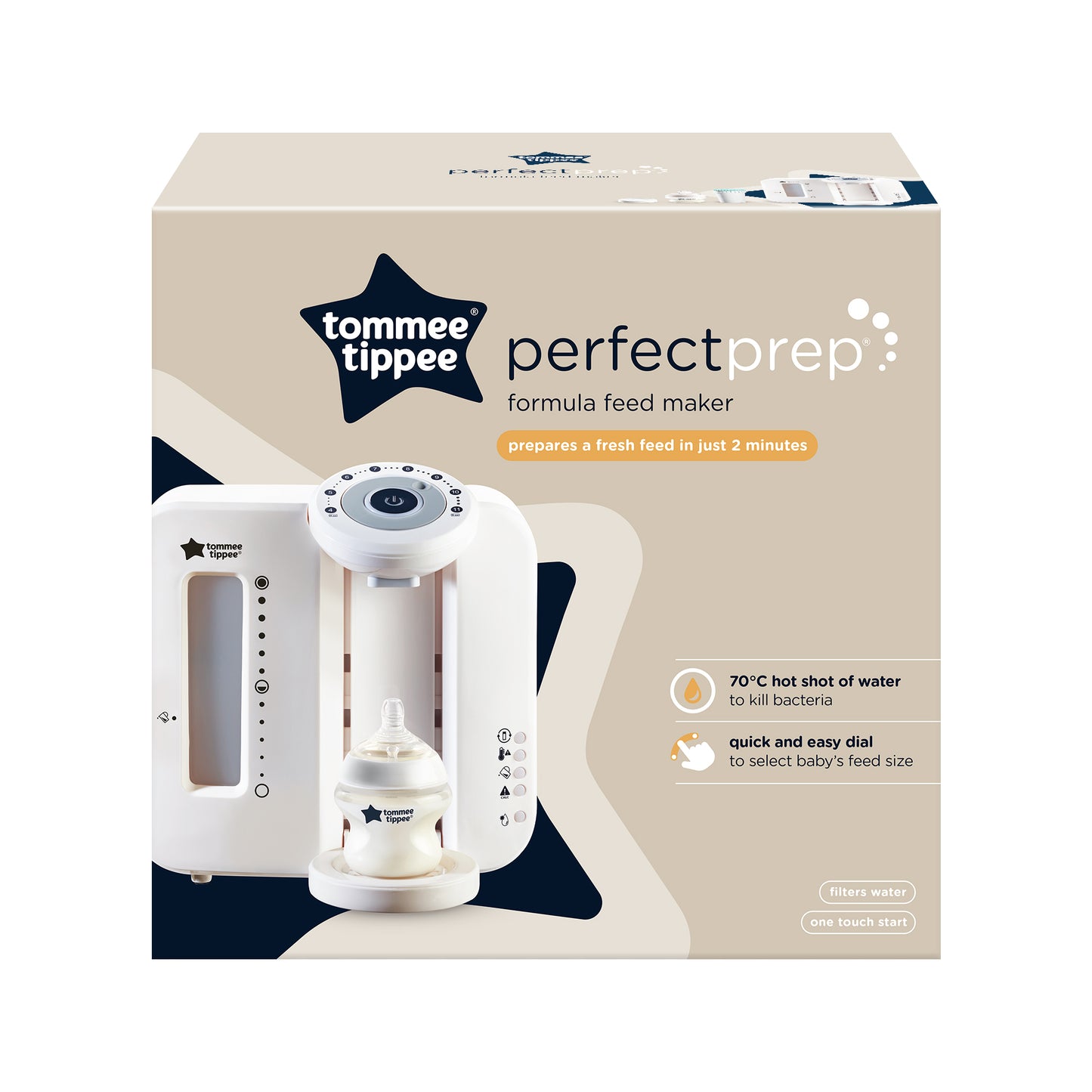 Preparing a fresh baby bottle in 2 minutes using the Tommee Tippee Prep machine