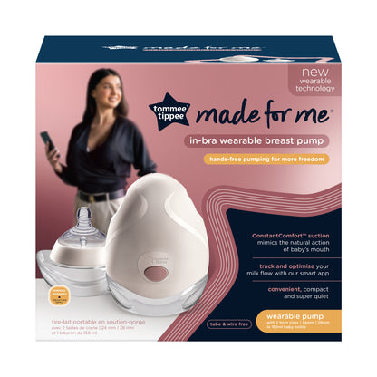 Built-in nipple alignment light guide on the Tommee Tippee wearable pump