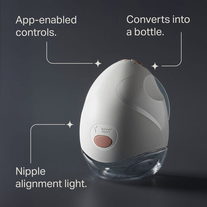 Built-in nipple alignment light guide on the Tommee Tippee wearable pump