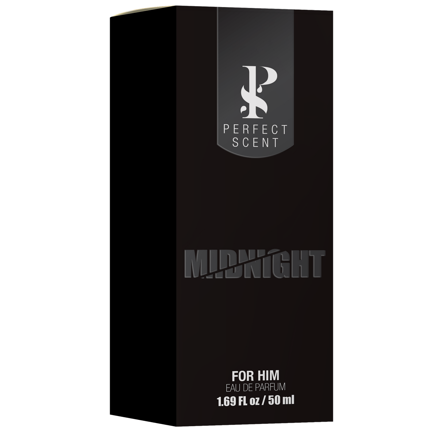 Infographic displaying bergamot pepper and vetiver scent notes for Midnight cologne