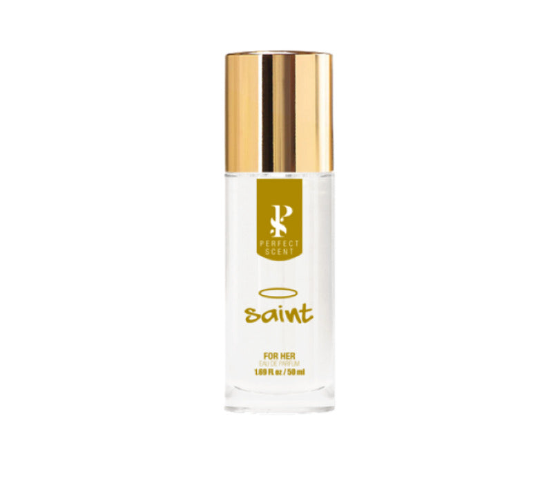 Perfect Scent Saint 50ml Eau De Parfum glass bottle front view