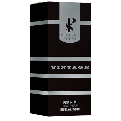 Close-up view of Perfect Scent Vintage 28ml travel cologne sprayer