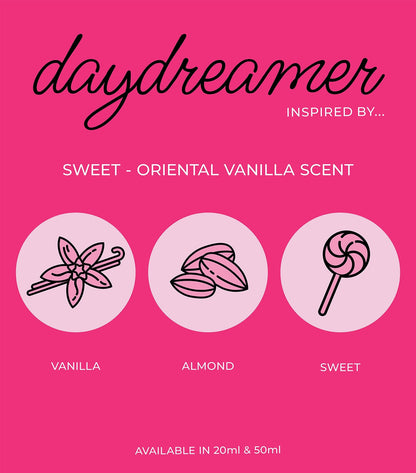 Close-up view of Perfume Box Day Dreamer 50ml Eau De Parfum glass bottle