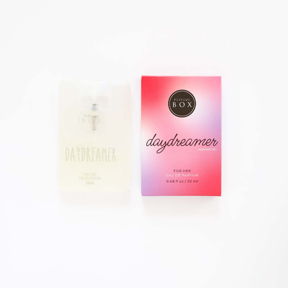 Infographic displaying Perfume Box Day Dreamer notes of bitter orange rose and tonka bean