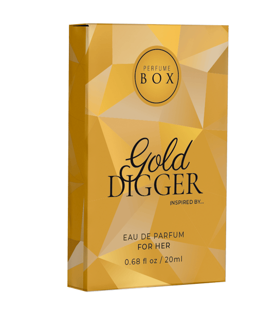 Perfume Box Gold Digger 50ml bottle and 20ml pocket perfume combo set