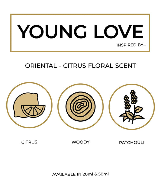 Side angle of Perfume Box Young Love 50ml Eau De Parfum bottle
