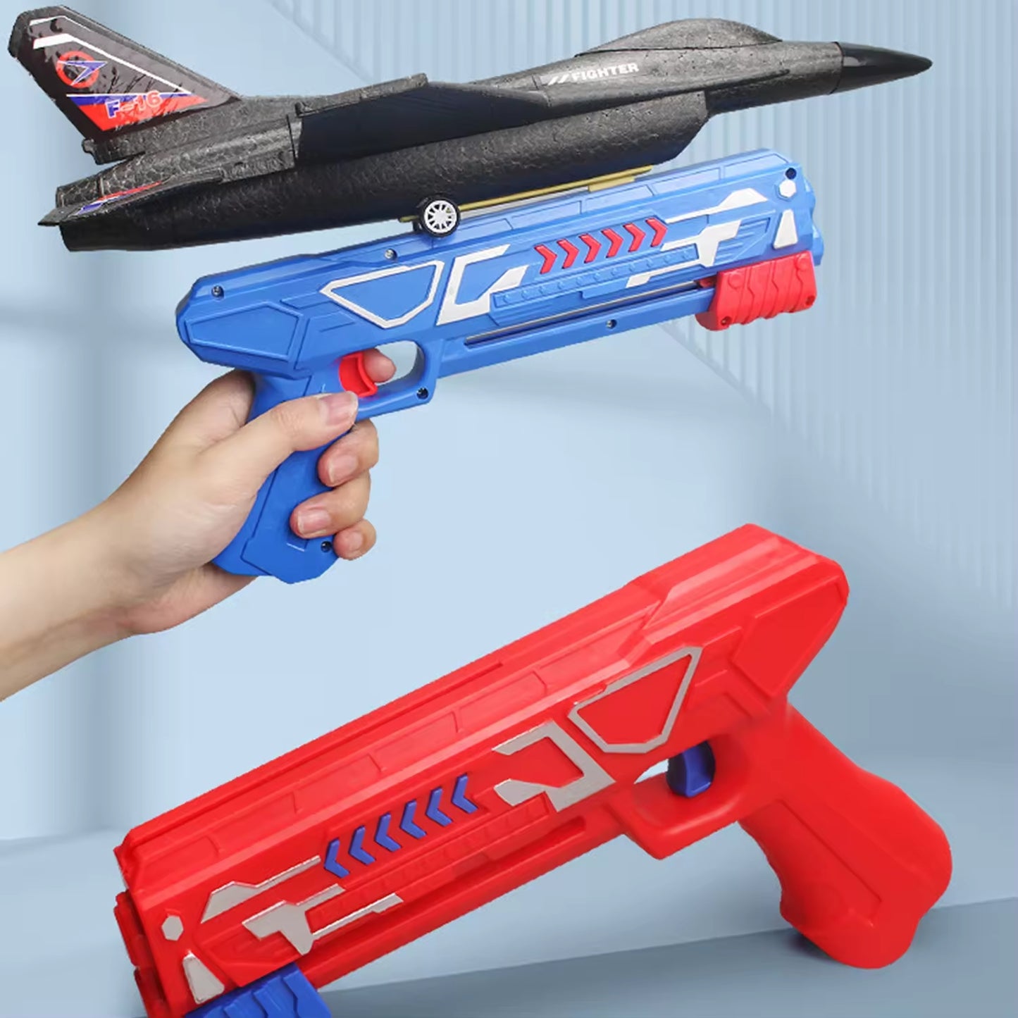 Kids-Up Airplane Launcher Toy Jet F-16 Fighting Falcon Catapult Plane Game Boy Toys for Kids Outdoor Flying Toys Birthday Gifts