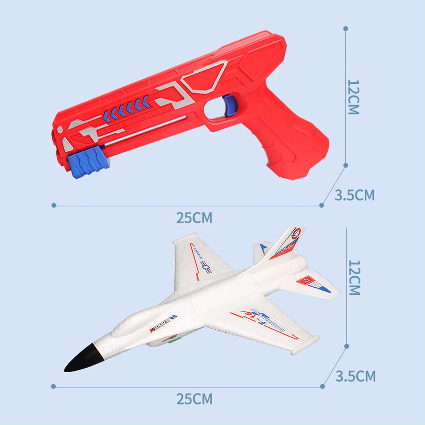 Kids-Up Airplane Launcher Toy Jet F-16 Fighting Falcon Catapult Plane Game Boy Toys for Kids Outdoor Flying Toys Birthday Gifts