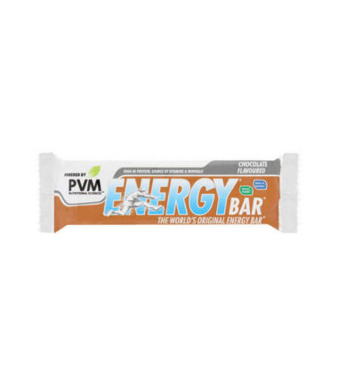 PVM Chocolate Energy Bars 45g bulk box of 20 individual retail packs front view