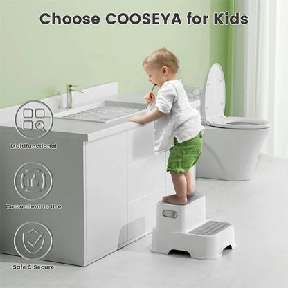 Kids-Up & Toddlers 2 Step Sturdy Stool for Bathroom & Kitchen Potty Train