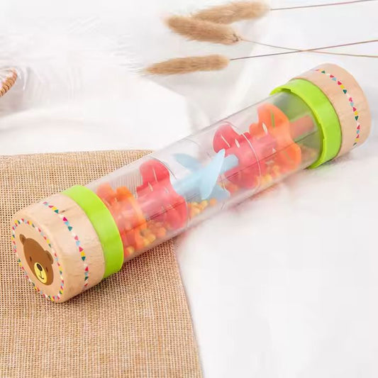 Babies-Up Montessori Rain Maker Toy, White Noise Educational With Twirl Shaker