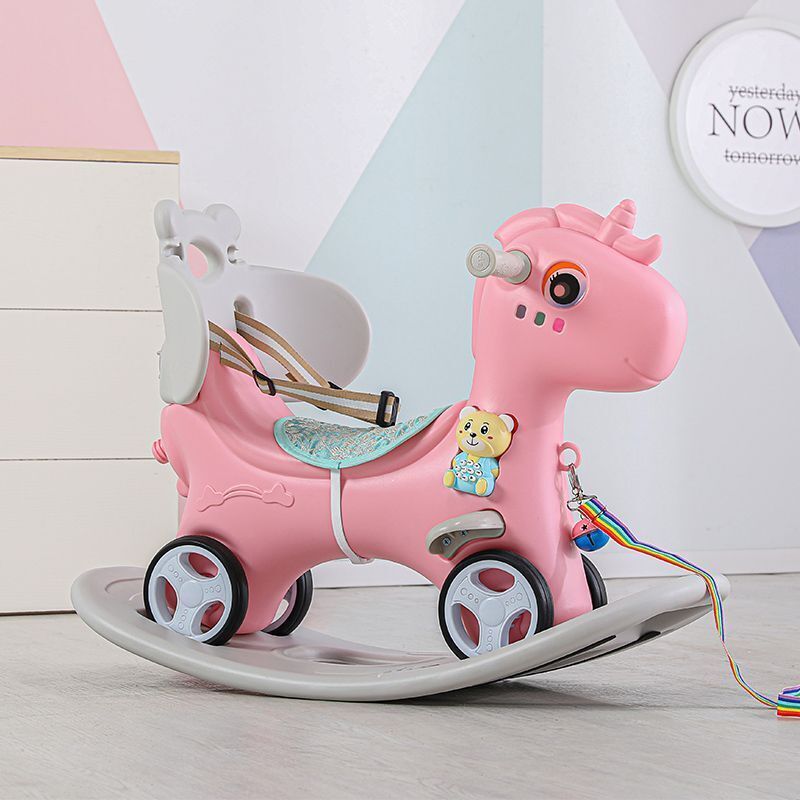 Babies-Up Horse Dino Rocker With Pusher And Safety Belt And Noise Toy