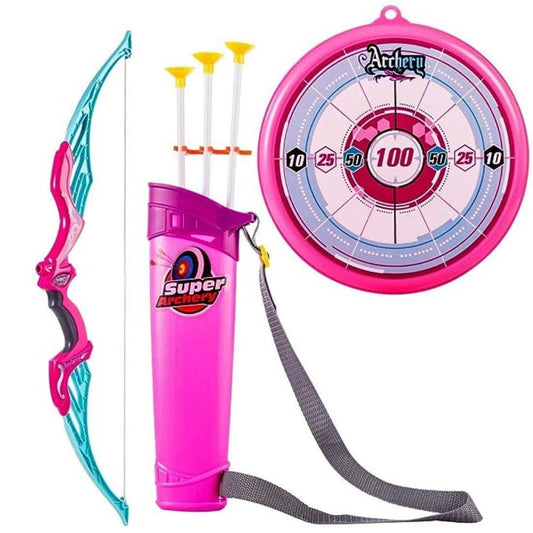 Kids-Up Pink & Blue Bow & Arrow Archery Set With Arrow Holder
