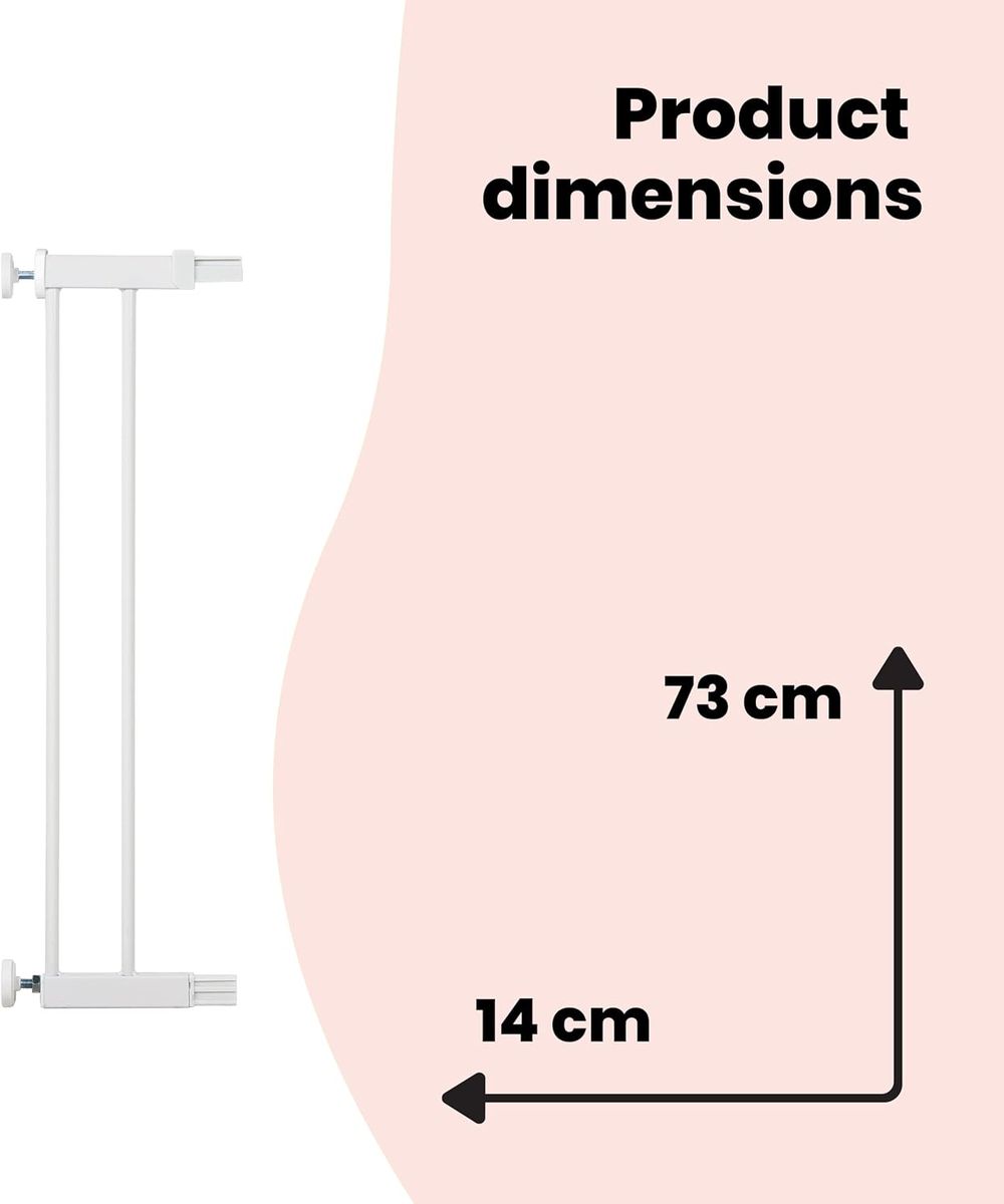 Babies-Up Safety Gate for Baby Sliding Door Retractable 75 -82cm With 14cm Included - HeadsUp-SA