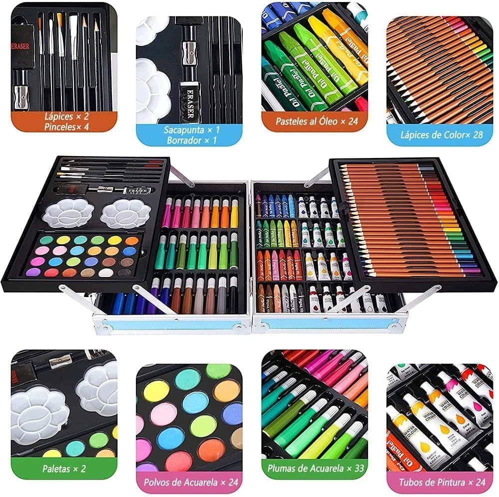 Kids-Up 150 Pcs Kids Painting & Drawing Art Set With Aluminium Case Craft Kits Art and Craft Kit