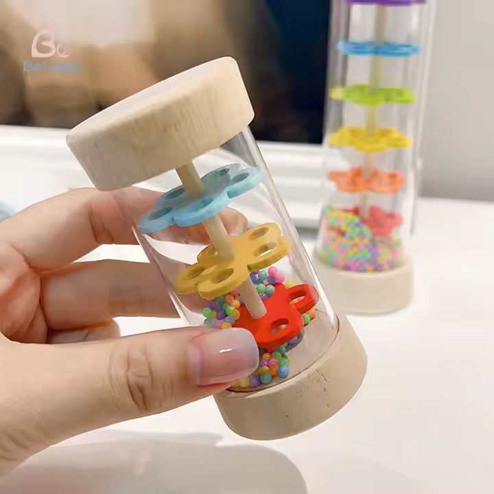 Babies-Up Wooden Rainmaker Shaker Toy Great For White Noise 13cm
