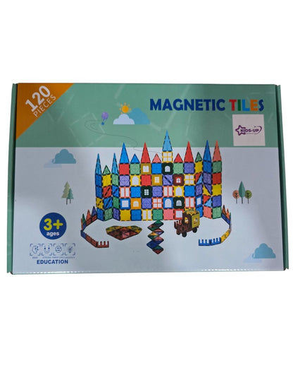 Kids-Up STEM Magnetic Tiles Large Building Toy Set - 120 Pieces