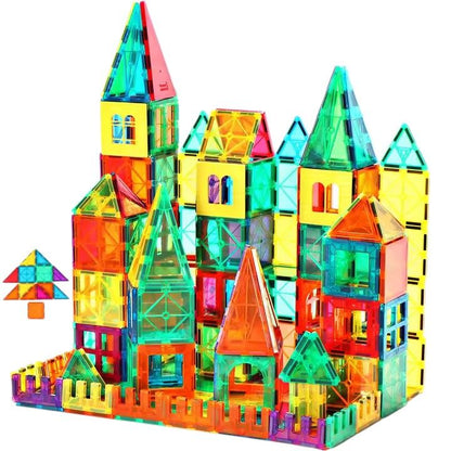 Kids-Up STEM Magnetic Tiles Large Building Toy Set - 120 Pieces