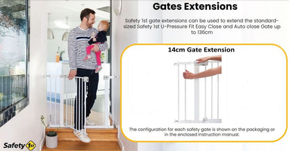 Babies-Up Safety Gate for Baby Sliding Door Retractable 75 -82cm With 14cm Included - HeadsUp-SA
