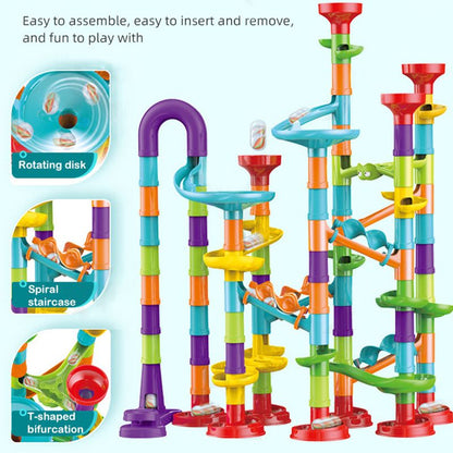 Kids-Up 142pc STEM Marble Run | 3D DIY Construction Race Track - HeadsUp-SA