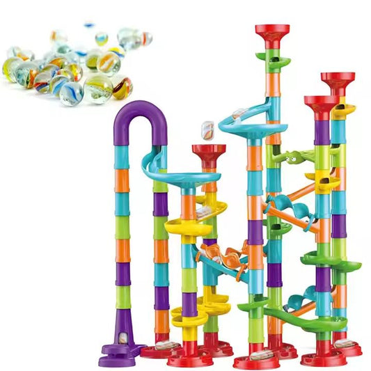 Kids-Up 113 Pieces 3D STEM Marble Run Race Track For Kids Educational DIY
