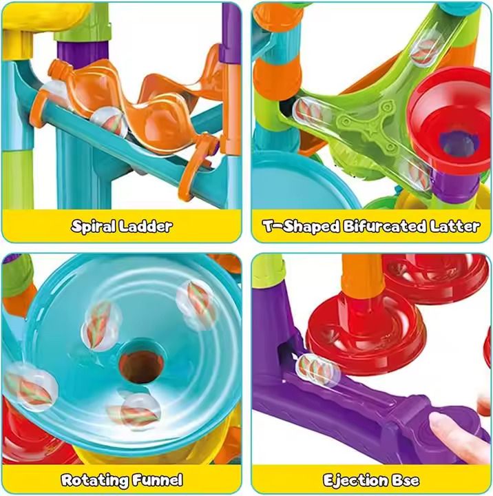 Kids-Up 113 Pieces 3D STEM Marble Run Race Track For Kids Educational DIY