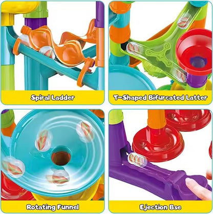 Kids-Up 113 Pieces 3D STEM Marble Run Race Track For Kids Educational DIY