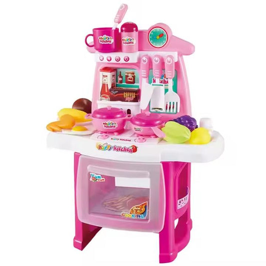 Kids-Up Battery Operated Pretend Kitchen Toy With Lights and Music Pink Set
