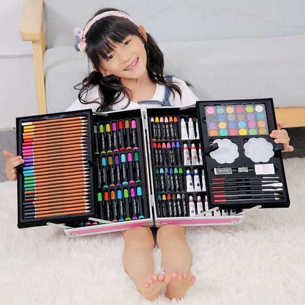 Kids-Up 150 Pcs Kids Painting & Drawing Art Set With Aluminium Case Craft Kits Art and Craft Kit