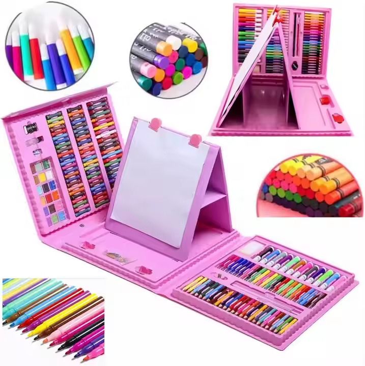 Kids-Up - 208 Piece Case Art Set Pencil, Paint, Watercolor Drawing
