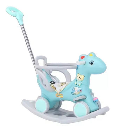 Babies-Up Horse Dino Rocker With Pusher And Safety Belt And Noise Toy
