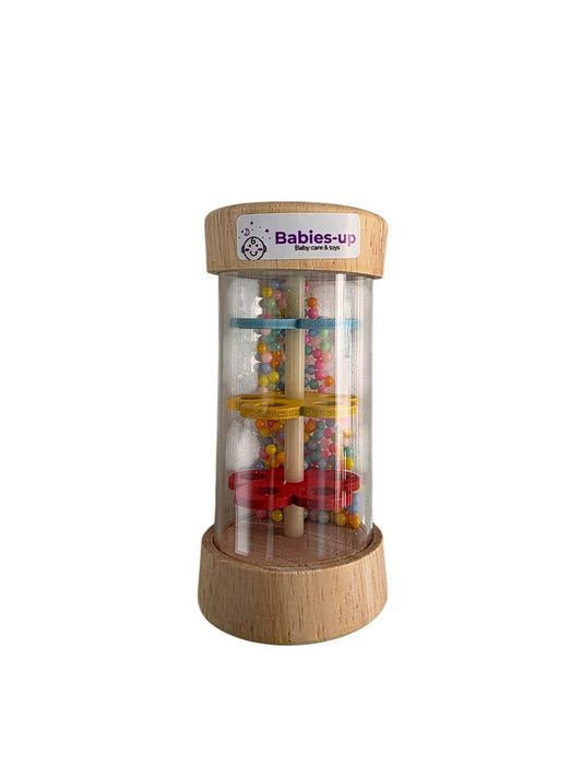 Babies-Up Wooden Rainmaker Shaker Toy Great For White Noise 13cm