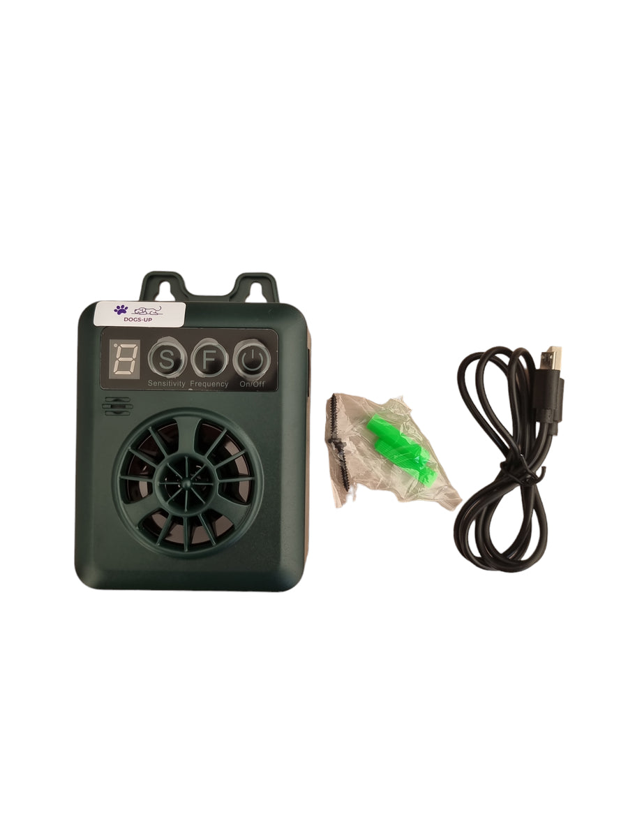 Dogs-Up Anti Dog Barking Ultrasonic Waterproof Rechargeable Device Green