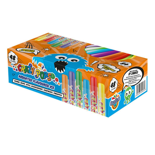Crazy Pops Assorted Flavoured Freeze Ice Pops (Box of 48 x 40ml)