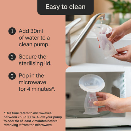Tommee Tippee silicone pump showing 100ml measurements and suction base