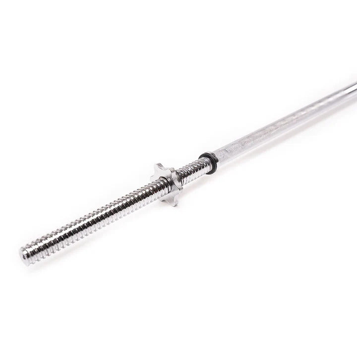 Close up detail shot of the two included locking collars secured onto the 1.5m standard bar sleeve