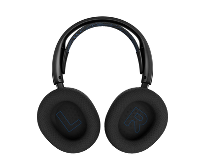 Detail view of volume dial mute switch and quick-switch wireless controls on Nova 5P white
