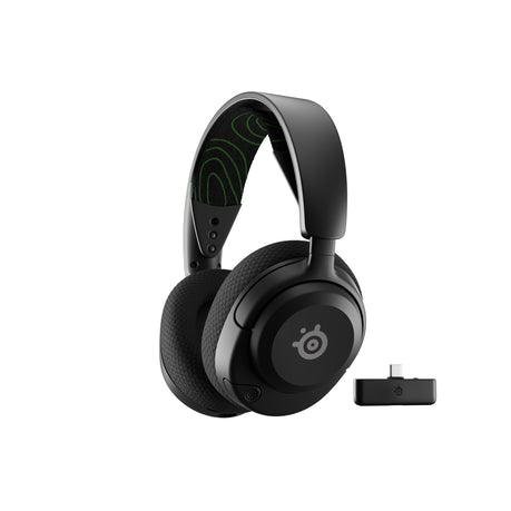 Infographic displaying Arctis Nova 5 Mobile App with 100 plus game audio EQ presets
