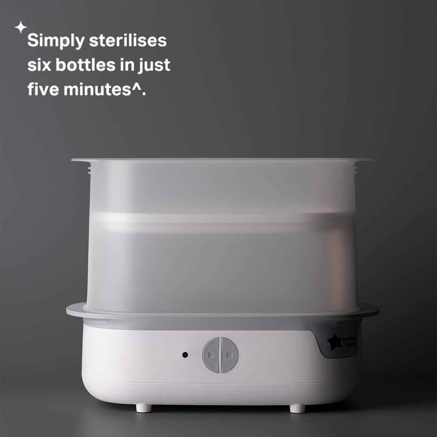 Close-up of the easy-lift safety handles on the Tommee Tippee steriliser