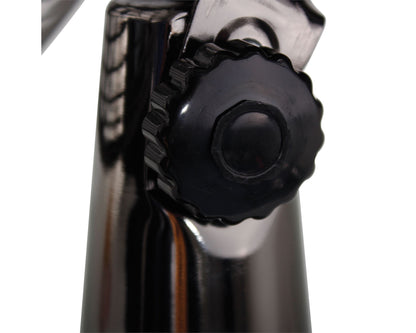 Side profile showing adjustable pitch tilt head angle options on Taurus metal fan