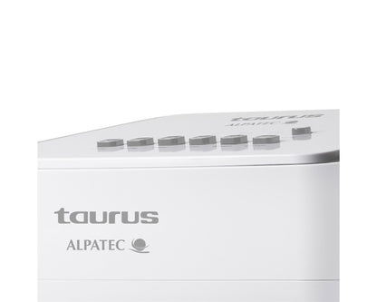 Infographic displaying 80W power 7L tank capacity and 3 airflow modes for Taurus R850