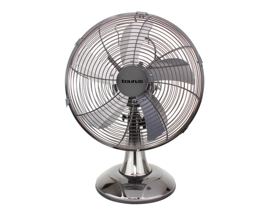Taurus Ventilador De Escritorio 30cm metal desk fan in gunmetal grey front view
