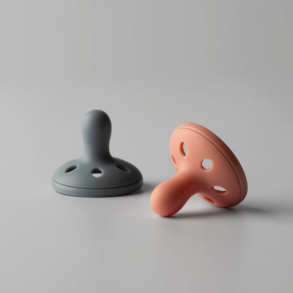 Detail of elliptical air holes on arched shield of Tommee Tippee 6 to 18 month soother