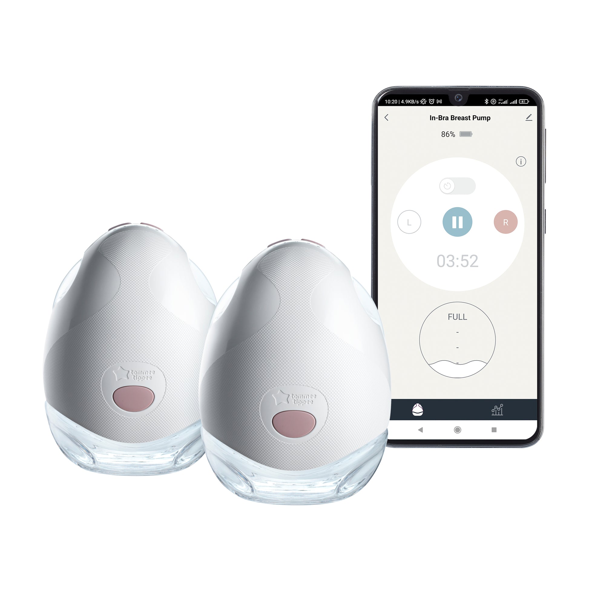 Managing two Tommee Tippee wearable pumps and tracking milk via app