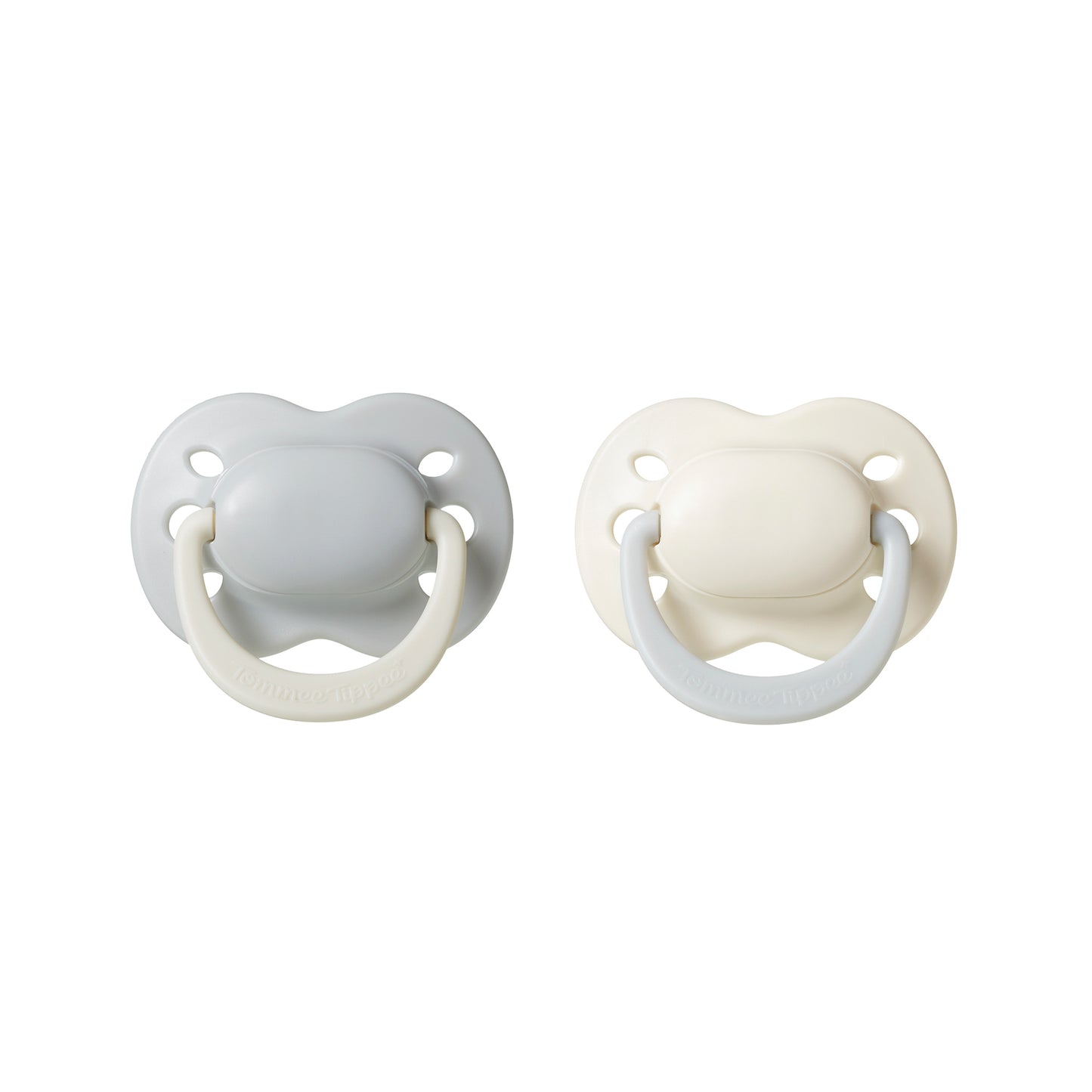 Close-up view of extra-small symmetrical orthodontic silicone teat for newborn boys