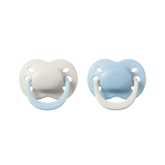 Tommee Tippee Newborn Soother 0-2M 2 pack Boy pastel blue with steriliser case