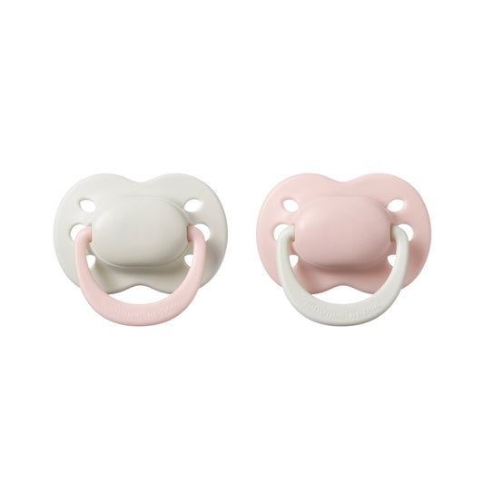 Tommee Tippee Newborn Soother 0-2M 2 pack Girl pastel pink with steriliser case