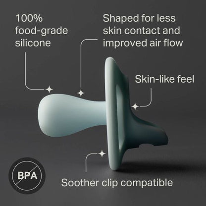 Open microwave steriliser travel case with two Tommee Tippee silicone soothers inside