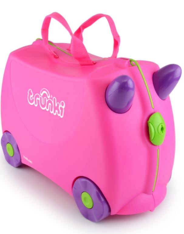 Trunki children ride-on suitcase Trixie pink main front view