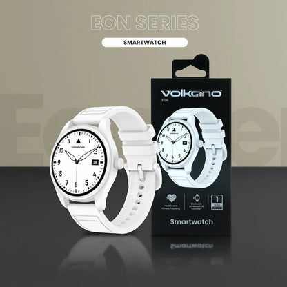 Infographic demonstrating wrist-based Bluetooth 5.4 calling and call logs on Volkano Eon smartwatch